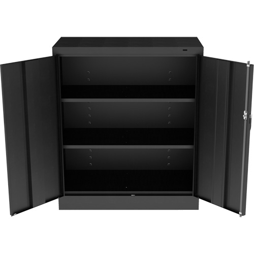 Armoire standard &agrave; hauteur de comptoir, Acier, 2 Tablettes, 42" h x 36" la x 18" P, Noir Distribution Jean Lapalme