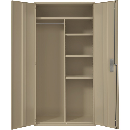 Armoire de rangements combin&eacute;s, Acier, 6 Tablettes, 72" h x 36" la x 18" P, Beige Distribution Jean Lapalme