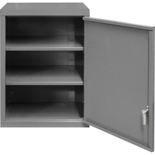 Wall-Mounted Cabinet, 27" H x 13-11/16" W x 18" D, 2 Shelves, Steel, Grey Distribution Jean Lapalme