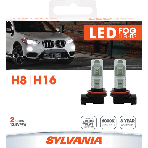 H8 Headlight Bulb, LED, 12.8 W/9 W, White Distribution Jean Lapalme