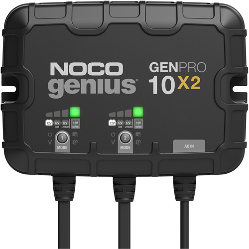 Chargeur de batterie embarqu&eacute; &agrave; 2 sorties de 20 amp&egrave;res GenPro10X2 Genius Distribution Jean Lapalme