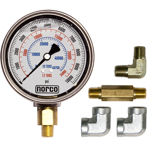 Hydraulic Gauge with Fittings, 4" , Bottom Mount, Analogue Distribution Jean Lapalme