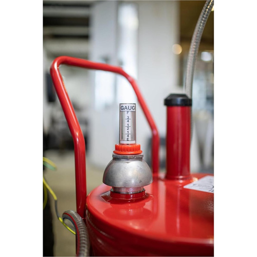 Chariot &agrave; carburant en acier de 25 gallons avec pompe rotative bidirectionnelle et filtre Distribution Jean Lapalme