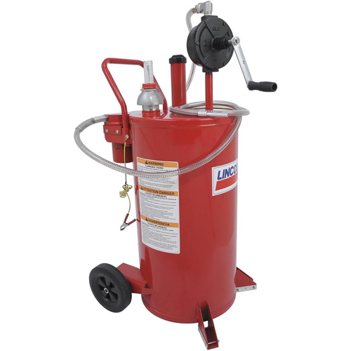 Chariot &agrave; carburant en acier de 25 gallons avec pompe rotative bidirectionnelle et filtre Distribution Jean Lapalme