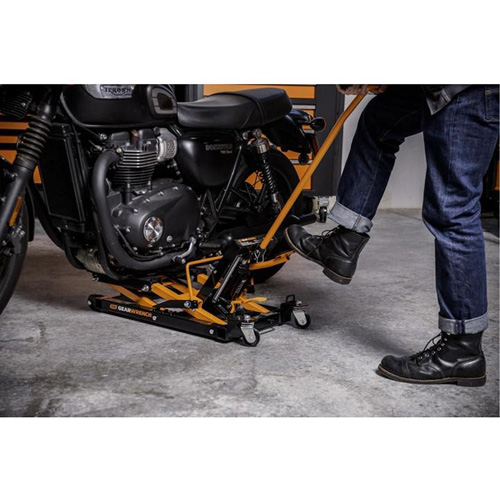 Cric pour VTT et motos, 0,75 tonnes Capacit&eacute;, 4-2/3" Abaiss&eacute;e, 14-1/2" &eacute;lev&eacute;e, Hydraulique &agrave; main Distribution Jean Lapalme
