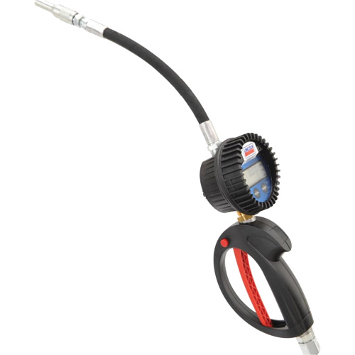 D&eacute;bitm&egrave;tre &eacute;lectronique de lubrifiant avec rallonge flexible &agrave; 90° Distribution Jean Lapalme
