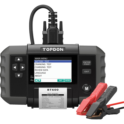 Testeur de batterie 12?V et de syst&egrave;mes 12?V/24?V BT600 avec imprimante int&eacute;gr&eacute;e Distribution Jean Lapalme