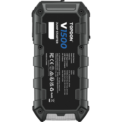 D&eacute;marreur d'appoint, survolteur, banque d'alimentation et lampe de poche V1500 Distribution Jean Lapalme