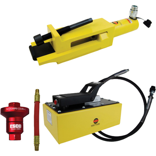 Ensemble de brise-talon pour pneus g&eacute;ants/&eacute;quipement de terrassement avec pompe hydraulique de 5 pintes Distribution Jean Lapalme