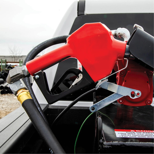 Pistolet de distribution automatique rouge pour essence Distribution Jean Lapalme
