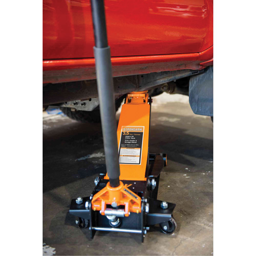 Cric rouleur &agrave; levage &eacute;lev&eacute; avec manche en 2 morceaux, 3,5 tonne(s) Capacit&eacute;, 3-7/20" Abaiss&eacute;e, Hydraulique &agrave; main Distribution Jean Lapalme