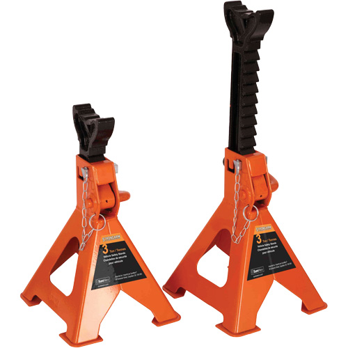 Cric de service &agrave; profil bas avec chandelles de s&eacute;curit&eacute;, 3 tonne(s) Capacit&eacute;, 2-19/20" Abaiss&eacute;e, 19-9/10" &eacute;lev&eacute;e, Hydraulique &agrave; main Distribution Jean Lapalme