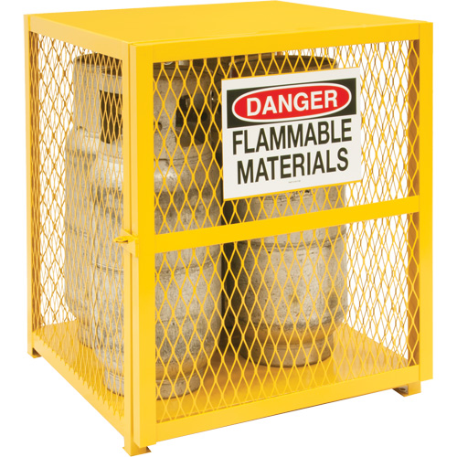 Gas Cylinder Storage Cabinet, 4 Cylinder Capacity, 30" W x 30" D x 35" H, Yellow Distribution Jean Lapalme