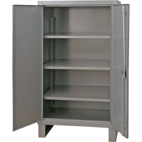 Extra Heavy-Duty Cabinet, Steel, 3 Shelves, 66" H x 48" W x 24" D, Grey Distribution Jean Lapalme