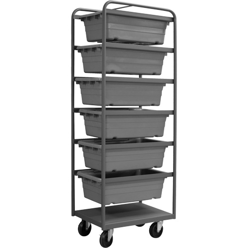 Mobile Tub Rack, Double-sided, 6 bins, 26" W x 18" D x 74" H Distribution Jean Lapalme