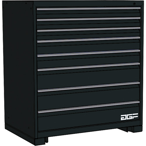 Modular Drawer Cabinet, 8 Drawers, 36" W x 28" D x 40" H, Black Distribution Jean Lapalme