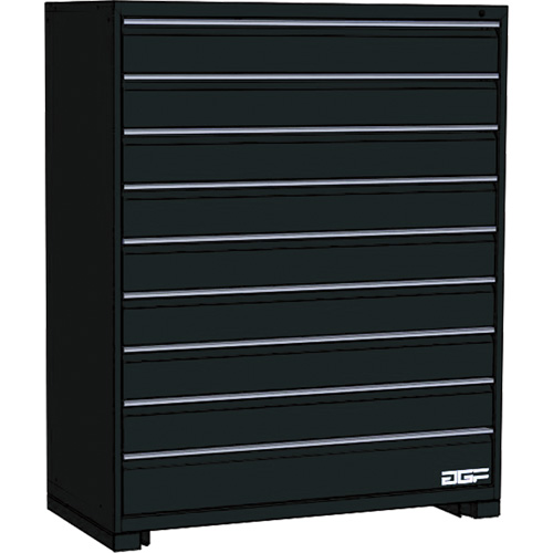 Modular Drawer Cabinet, 9 Drawers, 60" W x 24" D x 60" H, Black Distribution Jean Lapalme