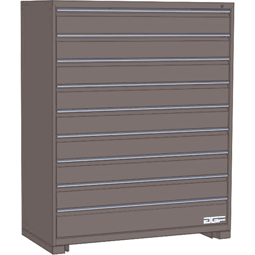 Modular Drawer Cabinet, 9 Drawers, 60" W x 24" D x 60" H, Grey Distribution Jean Lapalme