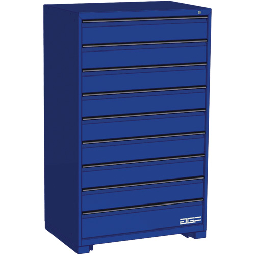 Armoire &agrave; tiroirs modulaire, 9 tiroirs, 36" la x 24" p x 60" h, Bleu Distribution Jean Lapalme