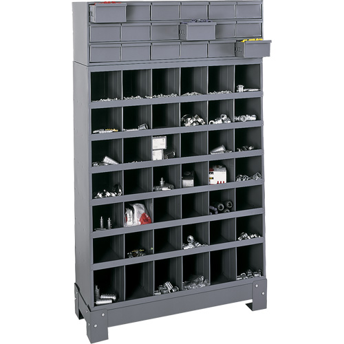 Modular Small Parts Storage Unit, Steel, 18 Drawers, 33-3/4" x 12-1/4" x 58-5/8", Grey Distribution Jean Lapalme