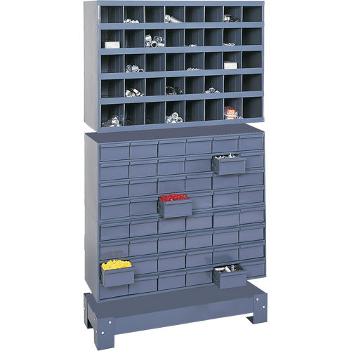 Unit&eacute; de stockage modulaire pour petites pi&egrave;ces, Acier, 48 tiroirs, 33-3/4" x 12-1/4" x 58-3/8", Gris Distribution Jean Lapalme