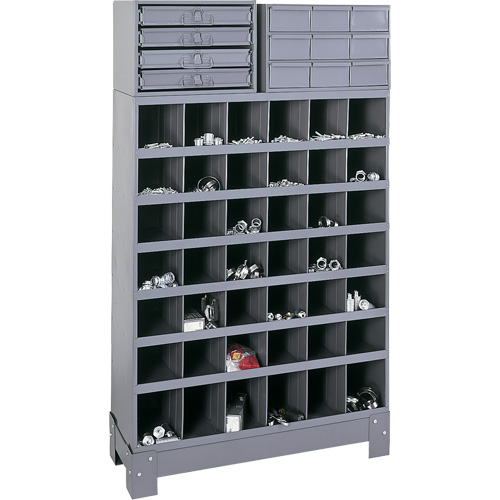 Modular Small Parts Storage Unit, Steel, 13 Drawers, 33-3/4" x 12-1/4" x 59", Grey Distribution Jean Lapalme