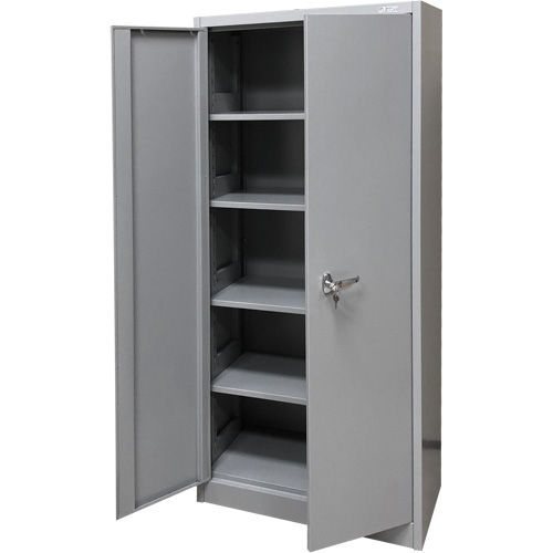 Storage Cabinet, Steel, 4 Shelves, 66" H x 30" W x 15" D, Grey Distribution Jean Lapalme