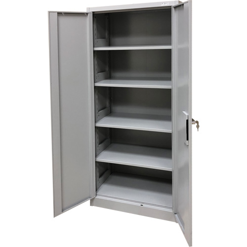 Storage Cabinet, Steel, 4 Shelves, 66" H x 30" W x 15" D, Grey Distribution Jean Lapalme