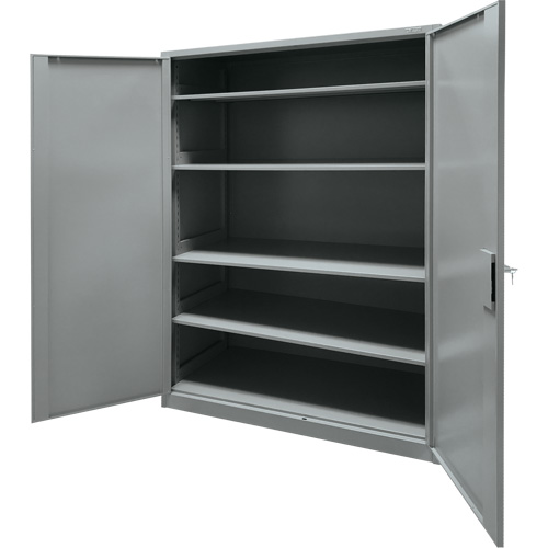 Armoire de rangement, Acier, 4 Tablettes, 78" h x 48" la x 24" P, Gris Distribution Jean Lapalme