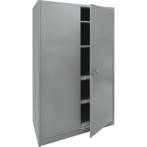 Armoire de rangement, Acier, 4 Tablettes, 78" h x 48" la x 24" P, Gris Distribution Jean Lapalme