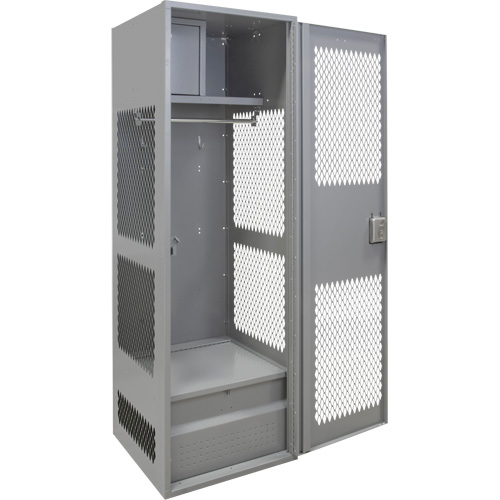 Casier pour &eacute;quipement avec porte, Acier, 24" la x 24" p x 72" h, Gris Distribution Jean Lapalme