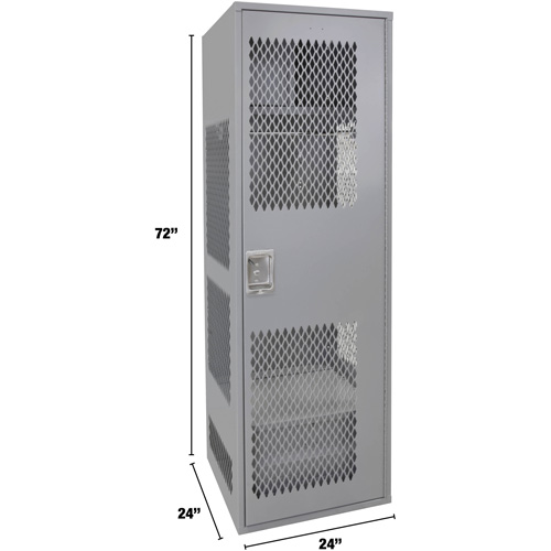 Casier pour &eacute;quipement avec porte, Acier, 24" la x 24" p x 72" h, Gris Distribution Jean Lapalme