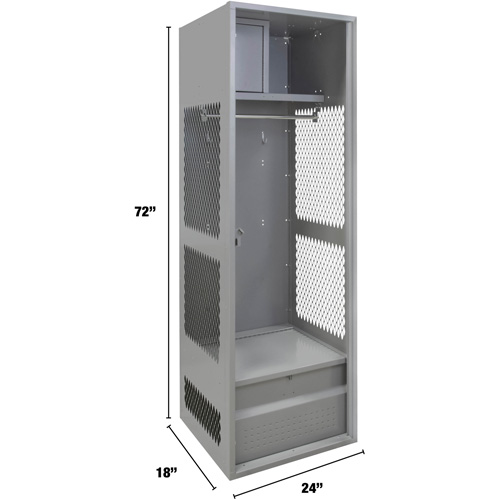 Casier pour &eacute;quipement, Acier, 24" la x 18" p x 72" h, Gris Distribution Jean Lapalme