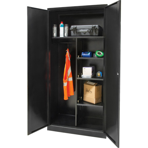Armoire de rangement combin&eacute;e, 36" la x 18" p x 72" h, Noir Distribution Jean Lapalme
