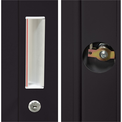 Armoire de rangement Hi-Boy, Acier, 4 Tablettes, 72" h x 36" la x 18" P, Noir Distribution Jean Lapalme