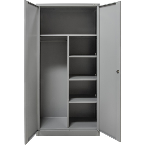 Armoire de rangement combin&eacute;e, 36" la x 18" p x 72" h, Gris Distribution Jean Lapalme