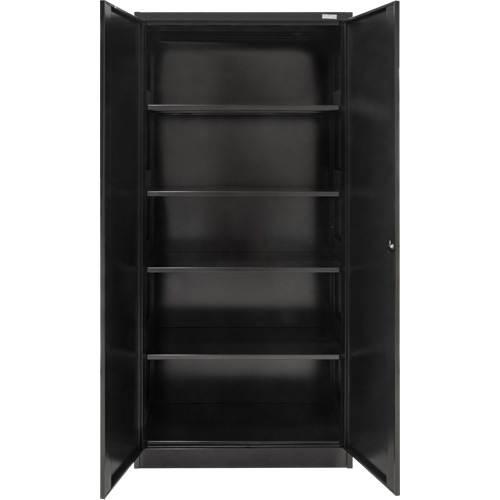 Armoire de rangement Hi-Boy, Acier, 4 Tablettes, 72" h x 36" la x 18" P, Noir Distribution Jean Lapalme