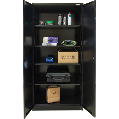 Armoire de rangement Hi-Boy, Acier, 4 Tablettes, 72" h x 36" la x 18" P, Noir Distribution Jean Lapalme