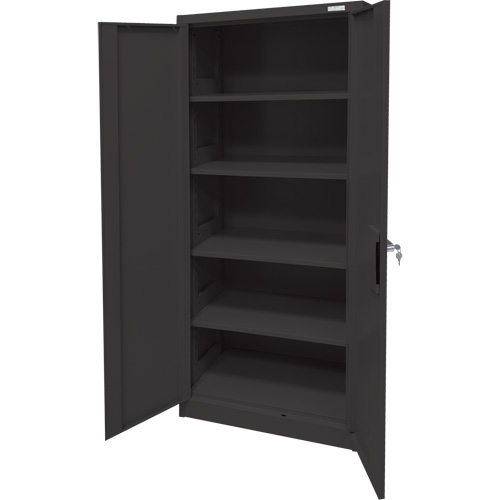 Storage Cabinet, Steel, 4 Shelves, 66" H x 30" W x 15" D, Black Distribution Jean Lapalme