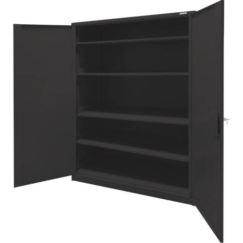 Armoire d'entreposage, Acier, 4 Tablettes, 78" h x 48" la x 24" P, Noir Distribution Jean Lapalme