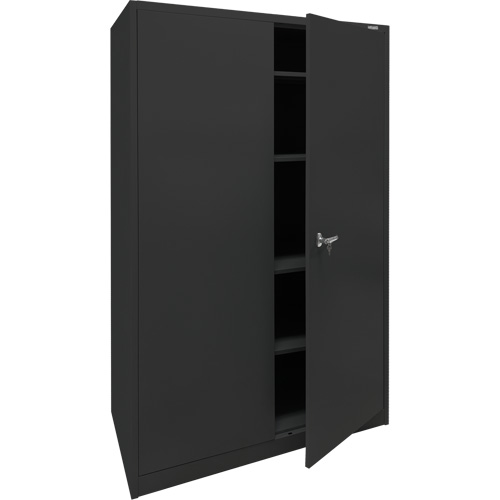 Armoire d'entreposage, Acier, 4 Tablettes, 78" h x 48" la x 24" P, Noir Distribution Jean Lapalme