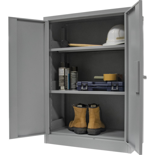 Armoire de rangement &agrave; hauteur de comptoir, Acier, 2 Tablettes, 42" h x 36" la x 24" P, Gris Distribution Jean Lapalme
