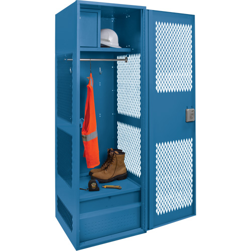 Casier pour &eacute;quipement avec porte, Acier, 24" la x 18" p x 72" h, Bleu fonc&eacute; Distribution Jean Lapalme