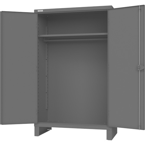 Cabinet with Hanging Bar & Standard Recessed Doors, Steel, 78" H x 48" W x 24" D, Grey Distribution Jean Lapalme