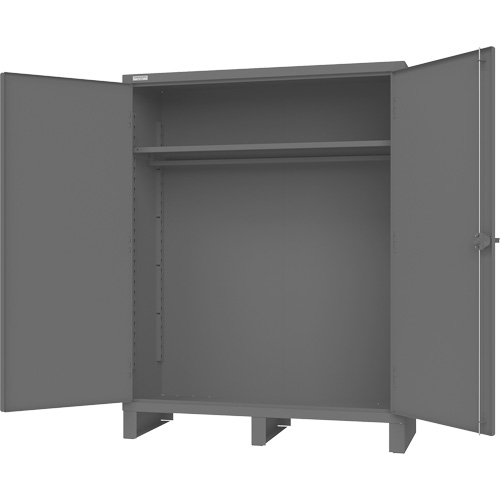 Cabinet with Hanging Bar & Standard Recessed Doors, Steel, 78" H x 60" W x 24" D, Grey Distribution Jean Lapalme