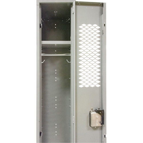 Vented Lockers, Bank of 2, 24" x 18" x 88", Steel, Grey, Knocked Down, Perforated Distribution Jean Lapalme