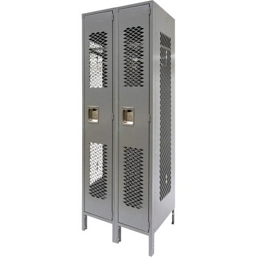 Casiers ventil&eacute;s, Bloc de 2, 24" x 18" x 78", Acier, Gris, D&eacute;mont&eacute;, Perfor&eacute; Distribution Jean Lapalme