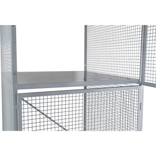 Bulk Storage Locker, 2 -tier, 36" x 36" x 90", Steel, Grey, Knocked Down, Perforated Distribution Jean Lapalme