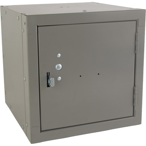 Casier cubique empilable, 12" x 12" x 12", Acier, Gris, D&eacute;mont&eacute; Distribution Jean Lapalme