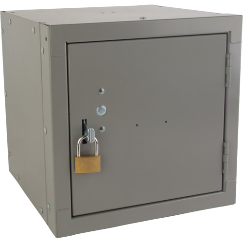 Casier cubique empilable, 12" x 12" x 12", Acier, Gris, D&eacute;mont&eacute; Distribution Jean Lapalme